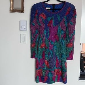 Colorful long sleeved vintage dress